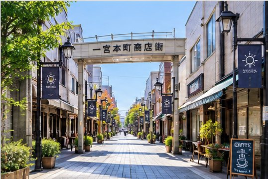 一宮本町商店街とモーニング